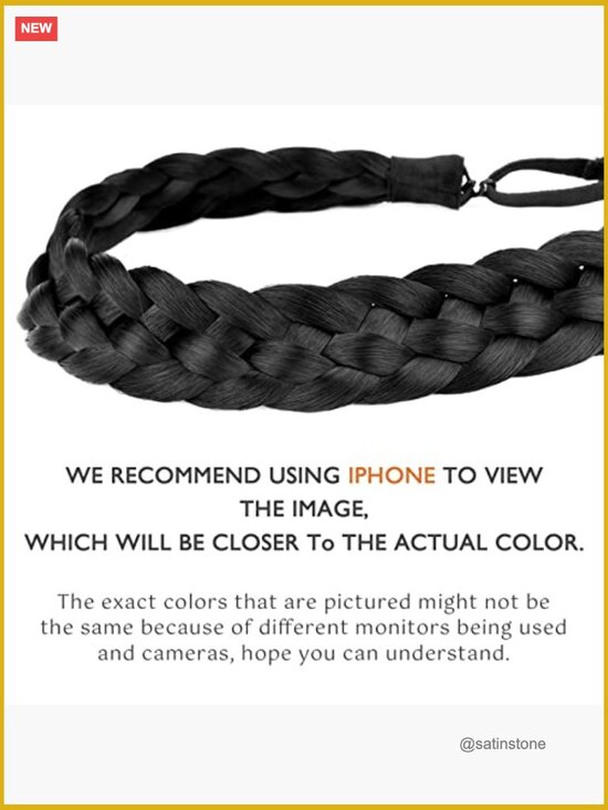 5 Strands Chunky Braided Hair Headband Elastic Stretch Synthetic Hairpiece main image 5